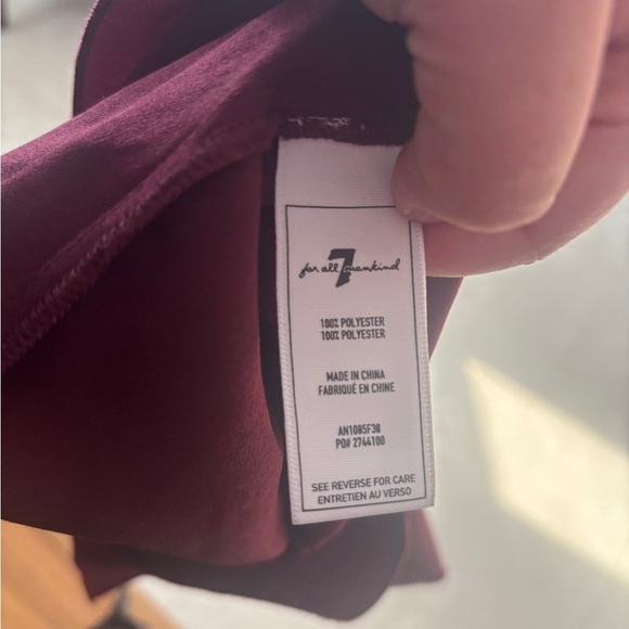 7 for all Mankind Burgundy Sleeveless Ruffled Blouse - Picture 5 of 5